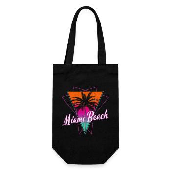 Miami Beach Florida USA Retro Vintage - Geschenkbeutel für Flaschen - Schwarz - Vorne