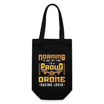 Drone Racing Lover Morning Is Not My Drone Race - Gift Bag for Bottles - black - Front