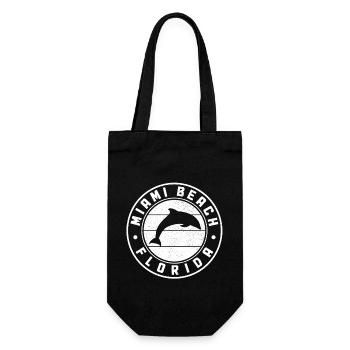 Miami Beach Florida USA Retro Vintage - Geschenkbeutel für Flaschen - Schwarz - Vorne