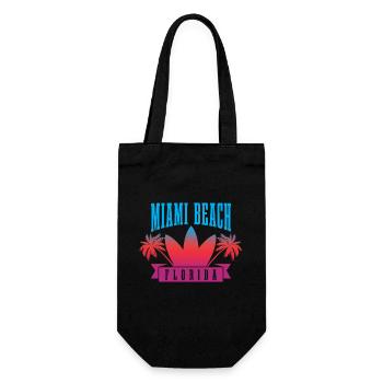 Miami Beach Florida USA Retro Vintage - Geschenkbeutel für Flaschen - Schwarz - Vorne
