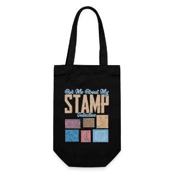 Ask Me About My Stamp Collection 2Let's Talk Stamp - Geschenkbeutel für Flaschen - Schwarz - Vorne