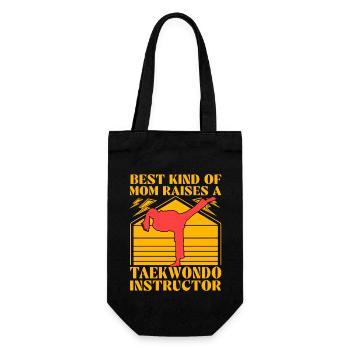 Die beste Mutter zieht einen Taekwondo-Lehrer auf - Geschenkbeutel für Flaschen - Schwarz - Vorne