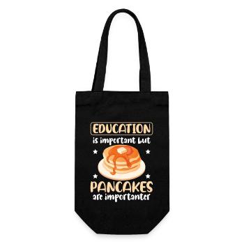 Pancake Lover Kids Education Is - Geschenkbeutel für Flaschen - Schwarz - Vorne