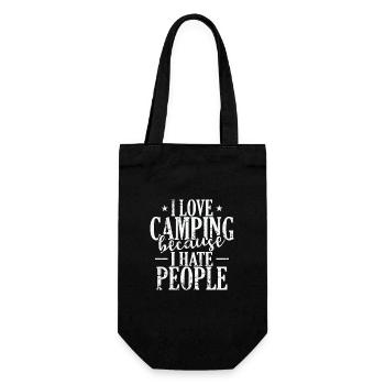 I love Camping because I hate People Holidays - Gift Bag for Bottles - black - Front