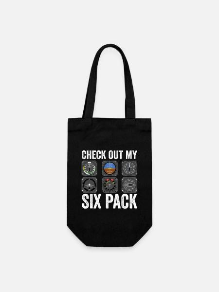 Funny Pilot Six Pack Aviation Flight Simulation - Geschenkbeutel für Flaschen - Schwarz