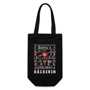 Ugly Christmas SANTA'S FAVORITE BAKER - Gift Bag for Bottles - black - Front