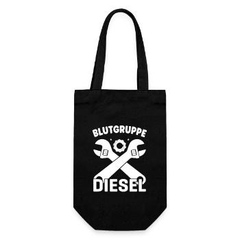 Blutgruppe Diesel Auto Mechatroniker Mechaniker - Geschenkbeutel für Flaschen - Schwarz - Vorne