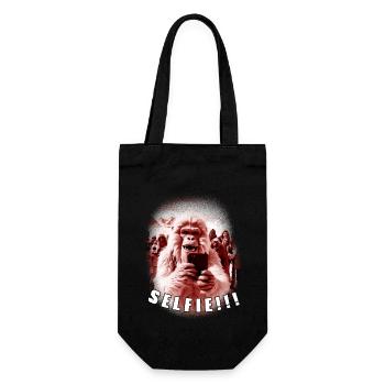 Yeti Selfie - Geschenkbeutel für Flaschen - Schwarz - Vorne