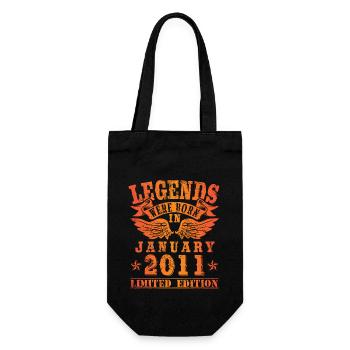 Legends were born in January 2011 birthday - Gift Bag for Bottles - black - Front