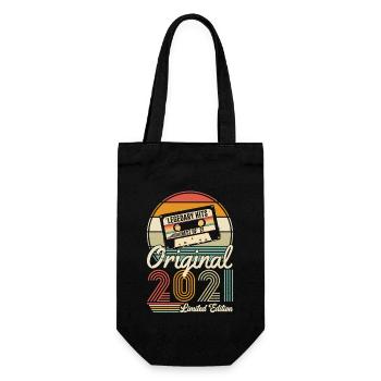 2021 Original 2021 Vintage Vintage Retro anniversa - Gift Bag for Bottles - black - Front