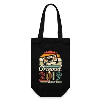 Original 2019 Vintage Vintage Retro Birthday - Sac à bouteille - noir - Devant