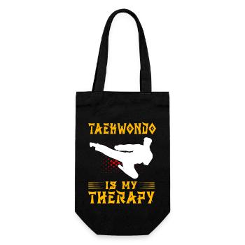 Taekwondo is my Therapy - Gift Bag for Bottles - black - Front