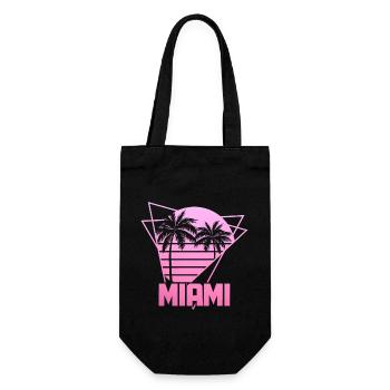 Miami Florida USA Retro Vintage - Geschenkbeutel für Flaschen - Schwarz - Vorne