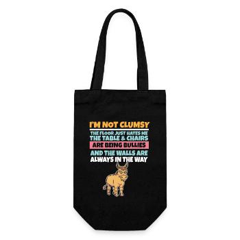 I'm Not Clumsy The Floor Hates Me Foolish Donkey - Gift Bag for Bottles - black - Front