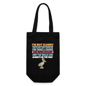 I'm Not Clumsy The Floor Hates Me Foolish Pelican - Gift Bag for Bottles - black - Front