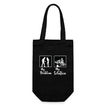 Snowmobile Racing My Problem My Pictogram Mom Dad - Gift Bag for Bottles - black - Front