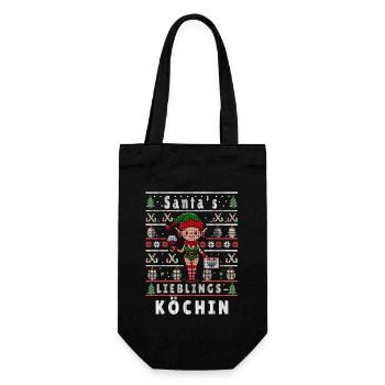 Noël moche LE CUISINIER AMATEUR PRÉFÉRÉ DU PÈRE NOËL - Sac à bouteille - noir - Devant