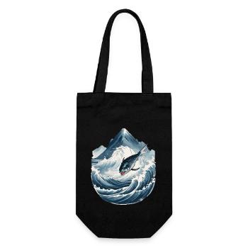 Pêcheur de mer japonais Art poisson dans le style Ukiyo-e - Sac à bouteille - noir - Devant
