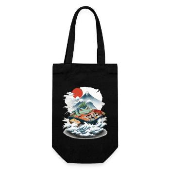 Ukiyo-E Japon Art Sushi Yokai Streetwear Design - Sac à bouteille - noir - Devant
