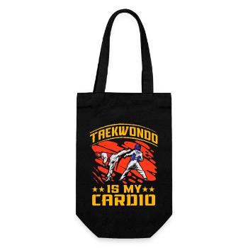 Taekwondo ist mein Cardio - Geschenkbeutel für Flaschen - Schwarz - Vorne