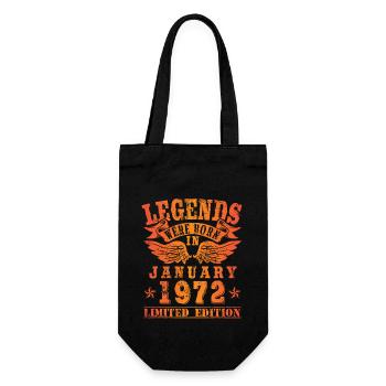Legends were born in January 1972 birthday - Gift Bag for Bottles - black - Front