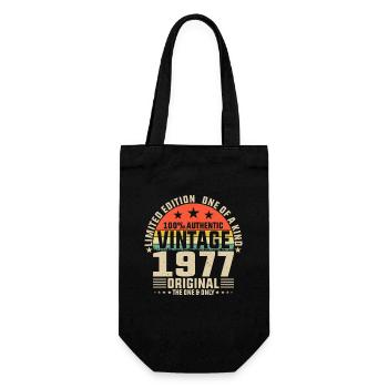 Kreatives 1977 Geburtstagsjahr Retro Design - Geschenkbeutel für Flaschen - Schwarz - Vorne
