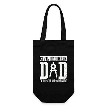 Civil Engineer Dad The Idol The Myth Construction - Gift Bag for Bottles - black - Front