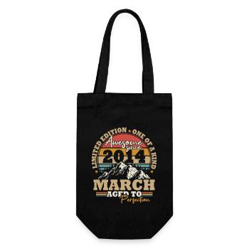 Mars 2014 Vintage Cadeau D'anniversaire Rétro - Sac à bouteille - noir - Devant