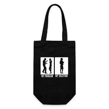 Civil Engineer My Problem My Pictogram Mom Dad - Geschenkbeutel für Flaschen - Schwarz - Vorne