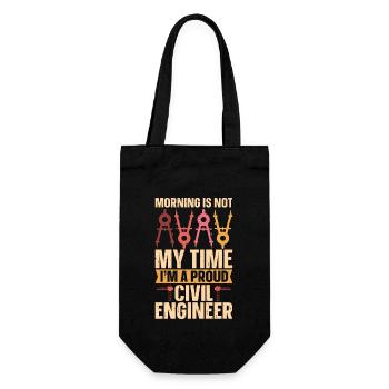 Civil Engineer Morning Is Not My Time Engineers - Gift Bag for Bottles - black - Front