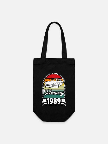 Geburtstag Februar 1989, Jahrgang Februar 1989. - Geschenkbeutel für Flaschen - Schwarz