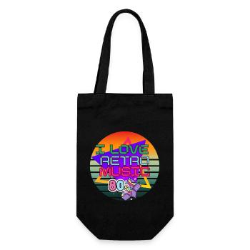 J’adore la musique rétro - Sac à bouteille - noir - Devant