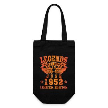 Legends were born in June 1952 birthday - Gift Bag for Bottles - black - Front