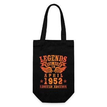 Legends were born in April 1952 birthday - Gift Bag for Bottles - black - Front