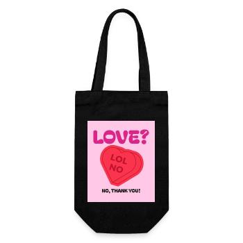 No love ! - Geschenkbeutel für Flaschen - Schwarz - Vorne