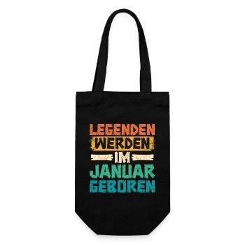 Legends are born in January - Gift Bag for Bottles - black - Front
