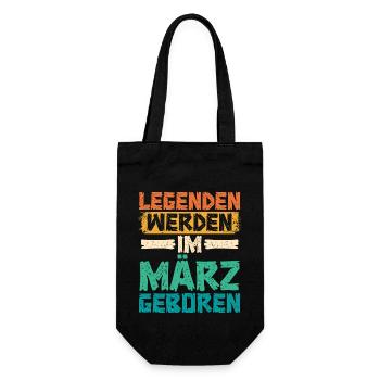 Legends are born in March - Gift Bag for Bottles - black - Front