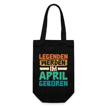 Legends are born in April - Gift Bag for Bottles - black - Front