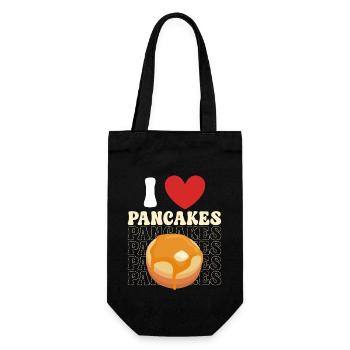 Pancake Lover Kids Heart I Love - Geschenkbeutel für Flaschen - Schwarz - Vorne