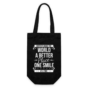 Dentists Make The World A Better Place One Smile A - Gift Bag for Bottles - black - Front