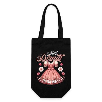 Trachtenshirt Damen Trachten T-Shirt Dirndl Ersatz - Geschenkbeutel für Flaschen - Schwarz - Vorne