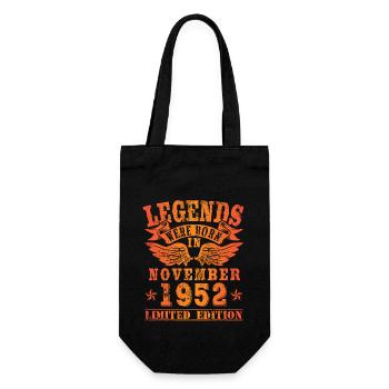 Legends were born in November 1952 Geburtstag - Geschenkbeutel für Flaschen - Schwarz - Vorne