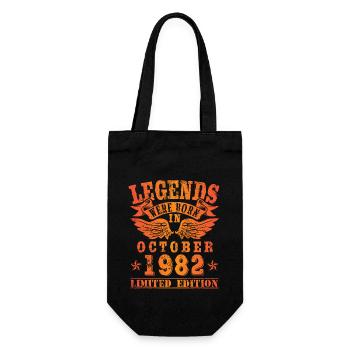 Les légendes sont nées en octobre 1982 Anniversaire - Sac à bouteille - noir - Devant