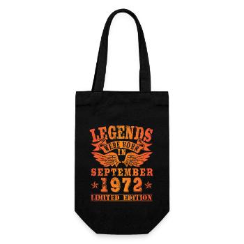 Legends were born in September 1972 Birthday - Gift Bag for Bottles - black - Front
