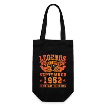 Legends were born in September 1952 Birthday - Gift Bag for Bottles - black - Front