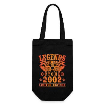 Legends were born in Oktober 2002 Geburtstag - Geschenkbeutel für Flaschen - Schwarz - Vorne