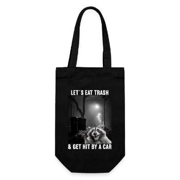Lets eat Trash and get hit by a Car Raccoon - Gift Bag for Bottles - black - Front