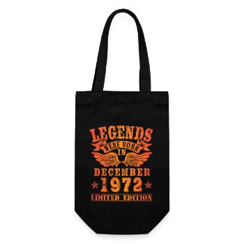 Legends were born in December 1972 Birthday - Gift Bag for Bottles - black - Front