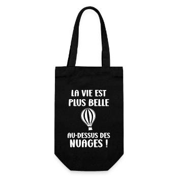Humour Montgolfière - Sac à bouteille - noir - Devant