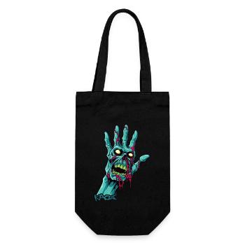 Main de zombie avec tête de mort - Sac à bouteille - noir - Devant